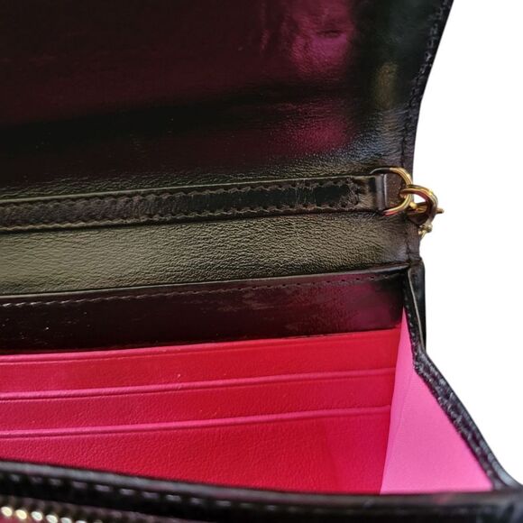 DIOR/ChristianDior Lady Dior  Wallet On Chain Patent Leather Black - Picture 6 of 16